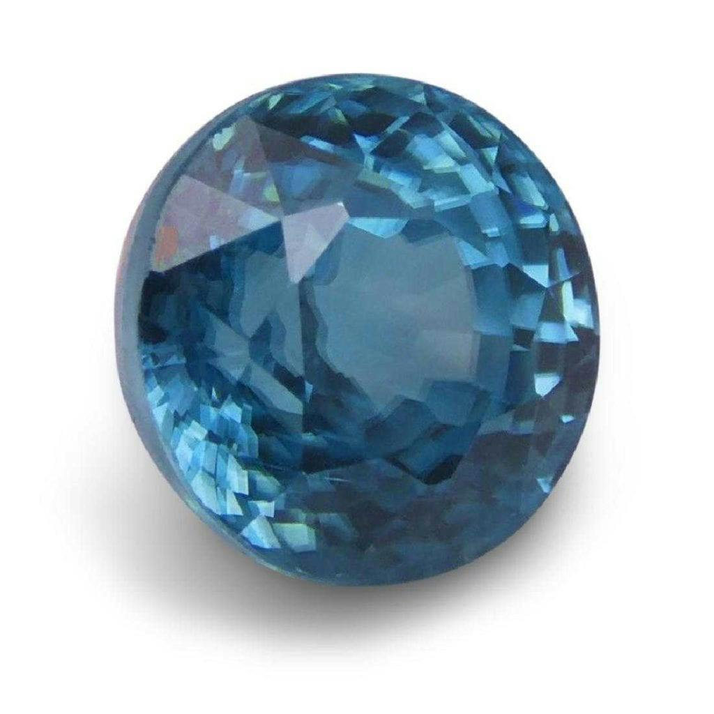 blue zircon with birefringent fuzziness