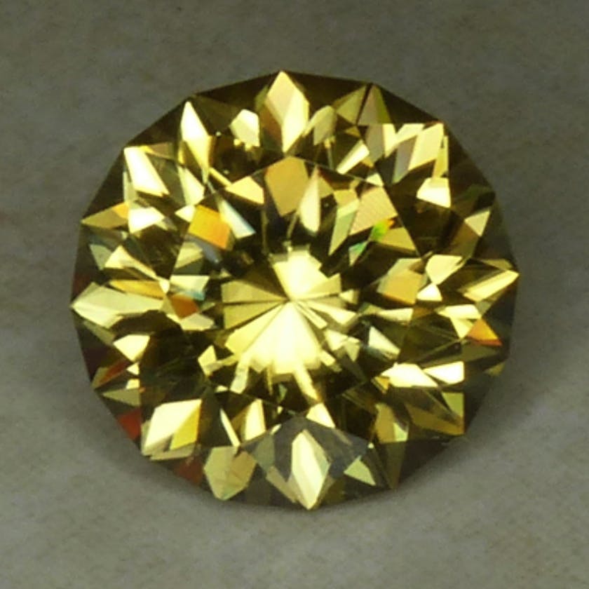 yellowish oval-cut zircon