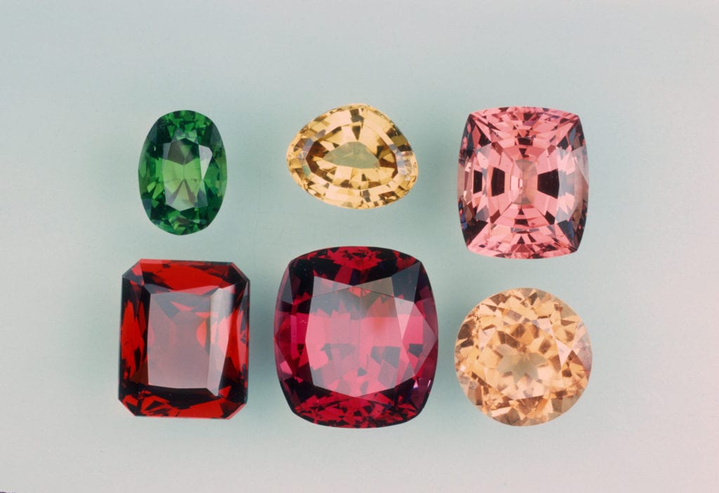 faceted garnets