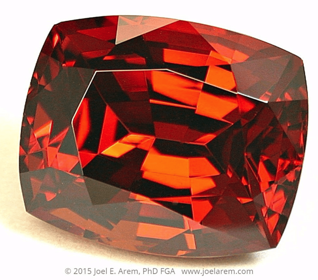 cushion-cut malaya garnet - Tanzania