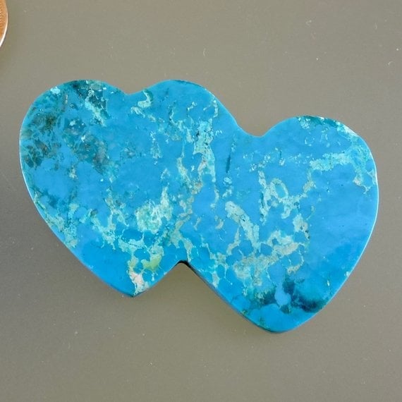 double-heart turquoise cabochon - Mexico