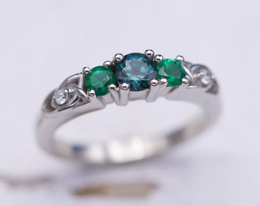 natural alexandrite - engagement ring