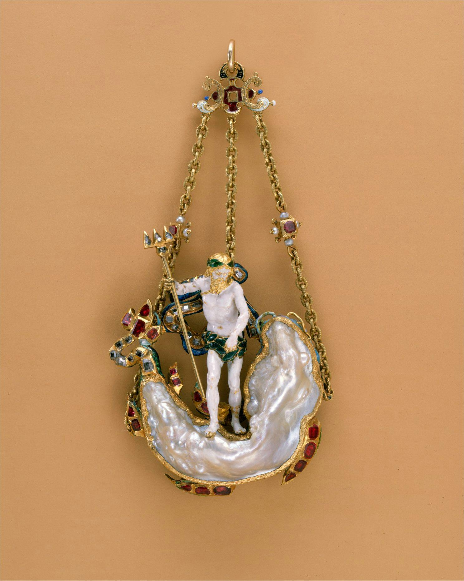 pendant - baroque pearl in the shape of a sea monster