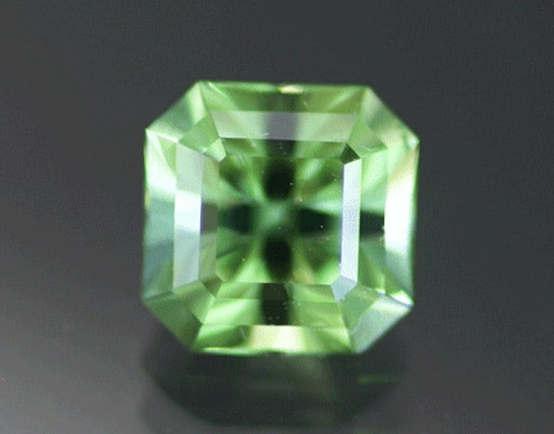 green tourmaline - radiant cut