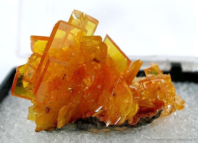 wulfenite crystals on mimetite - Mexico