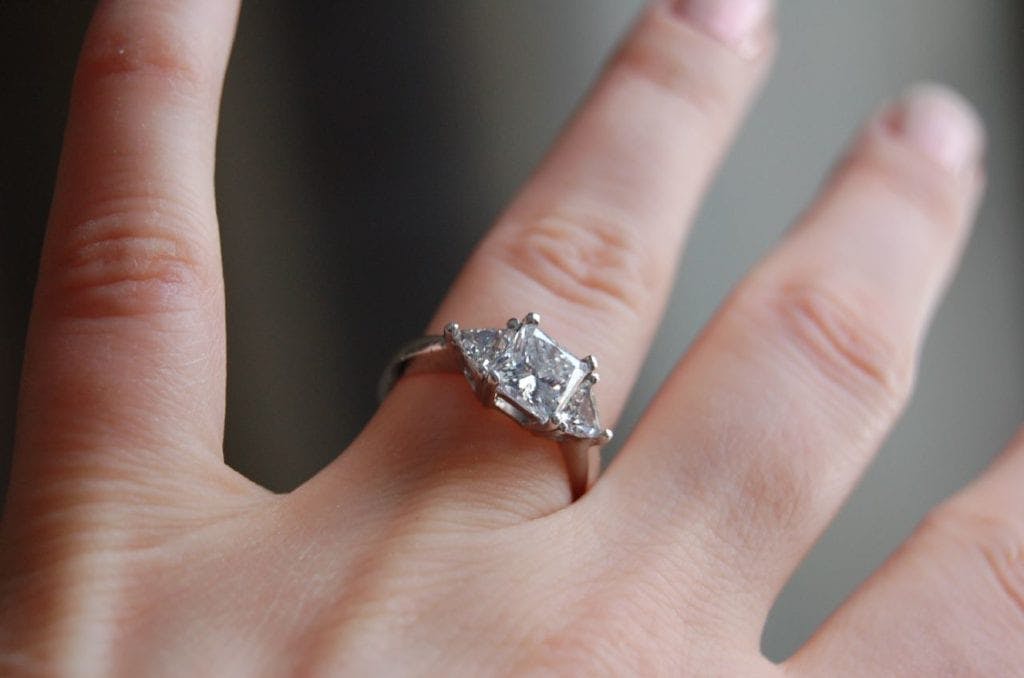 1.51-ct princess-cut diamond engagement ring