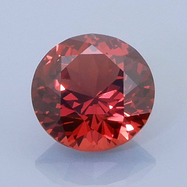 Finished version of Portuguese Brilliant Cut Malaya Garnet