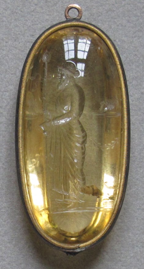 ancient citrine intaglio gem