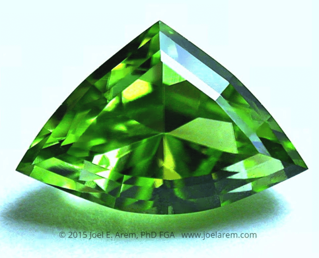 shield-cut peridot - Tanzania