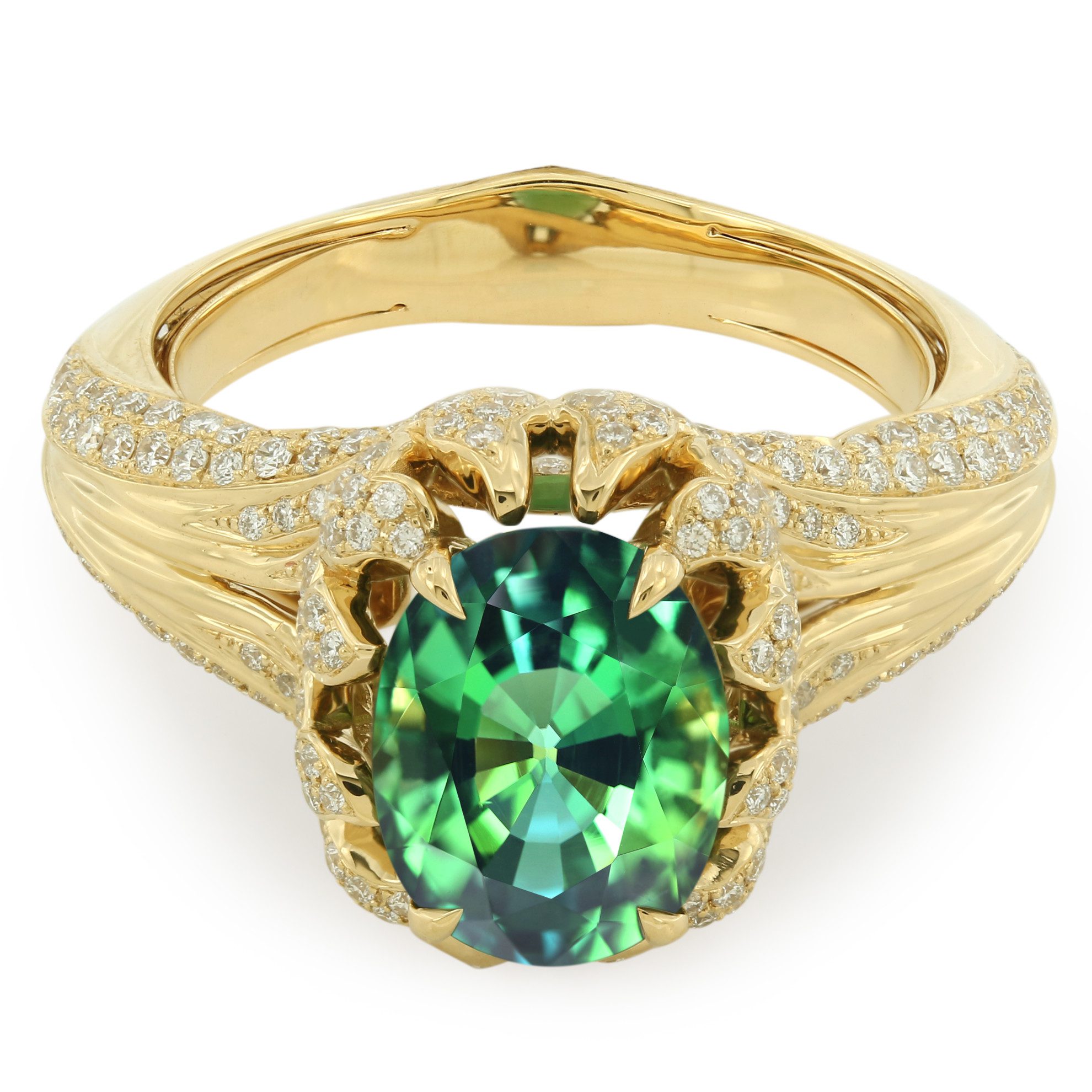 tanzanite buying - fancy color green ring