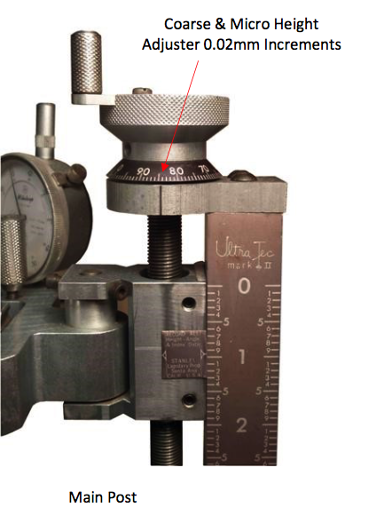 coarse and micro height adjuster - faceting machines and equipment