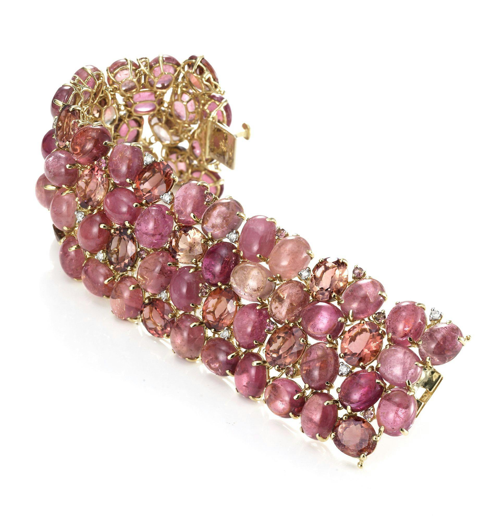 Ciotollo bracelet - pink tourmalines and diamonds