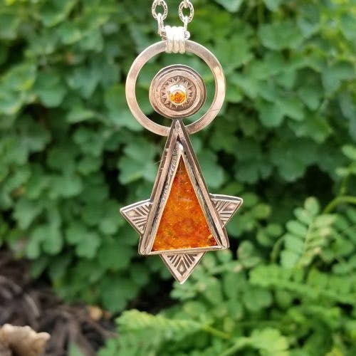 amber buying - amber and citrine pendant