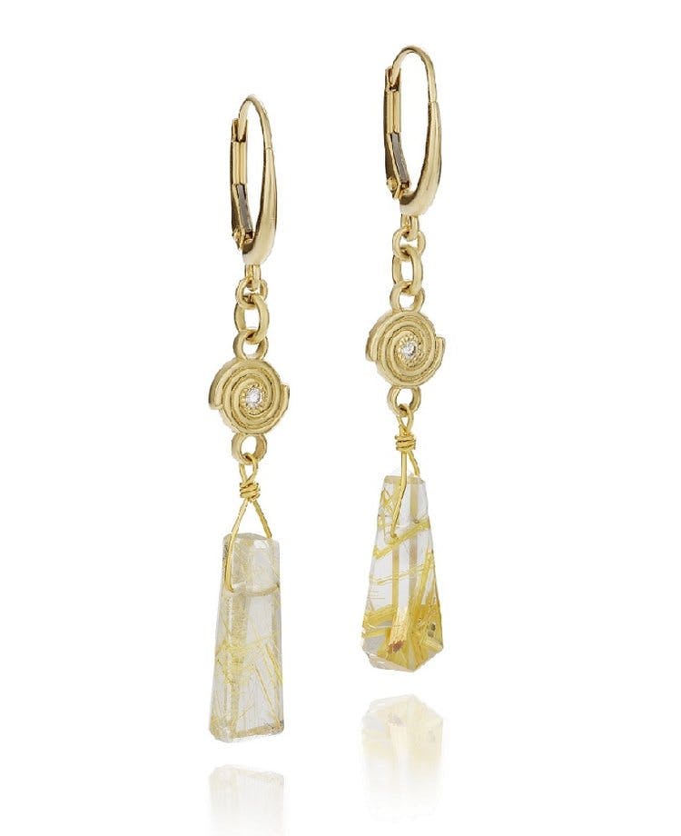 crystalline quartz buying - rutilated quartz earrings