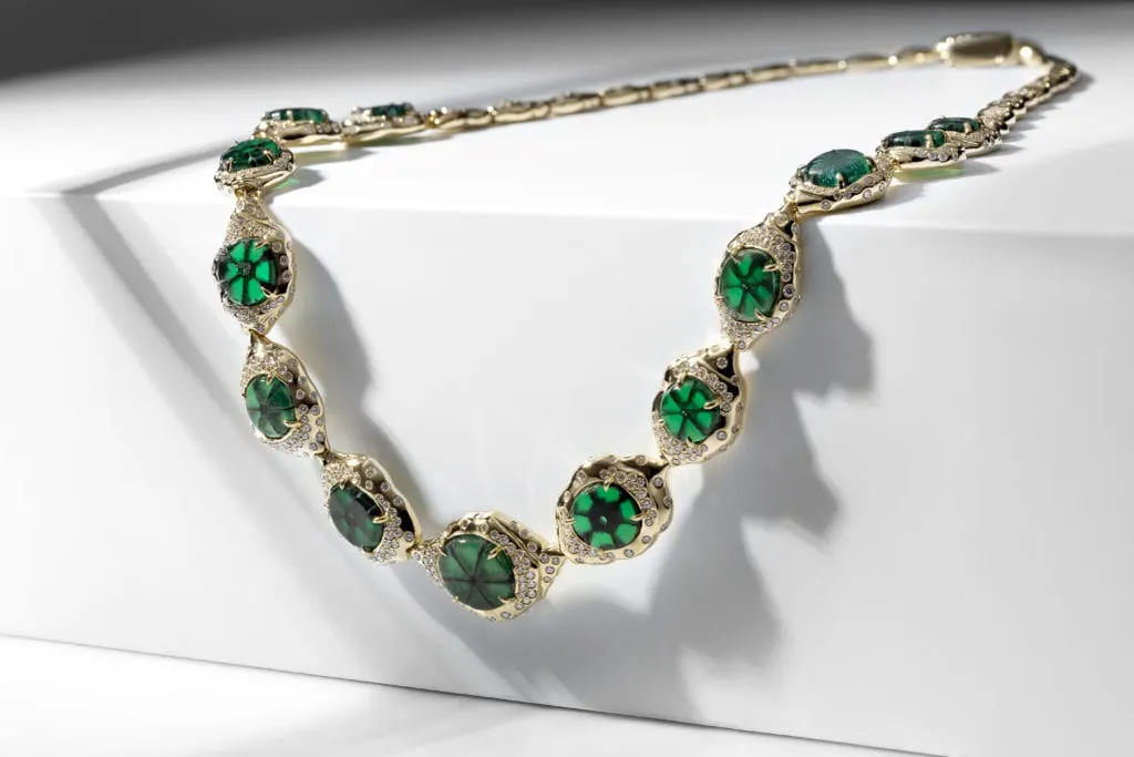 trapiche gems - trapiche emerald necklace