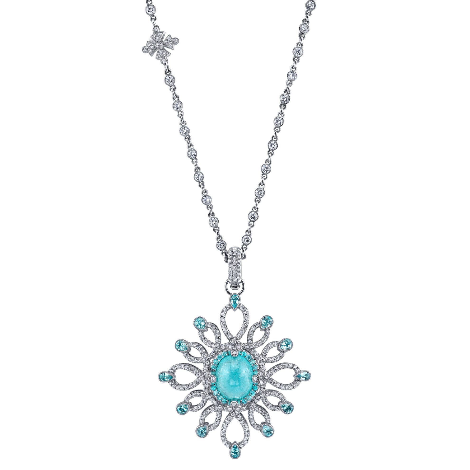 Paraiba tourmaline buying guide - Medusa pendant in paraiba