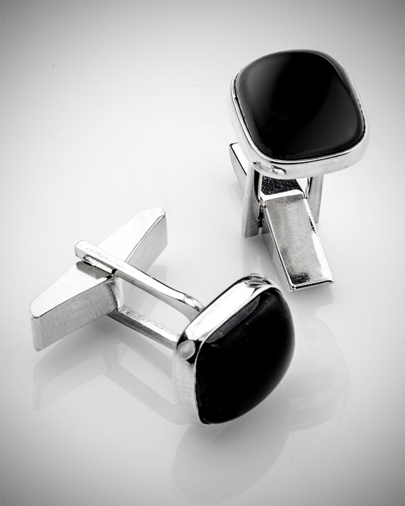 black jade cuff links