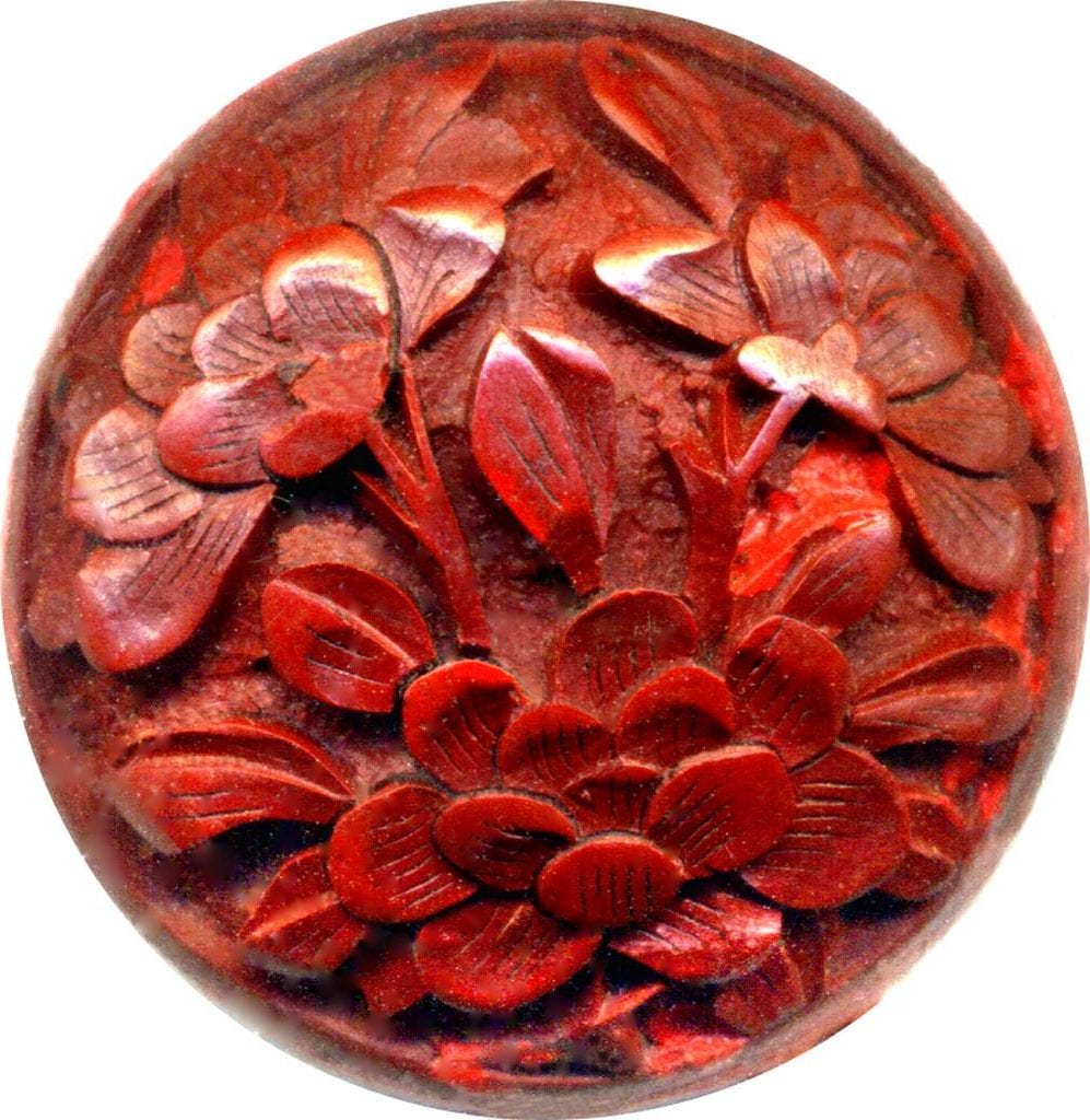 unique gem materials for jewelry design - cinnabar button