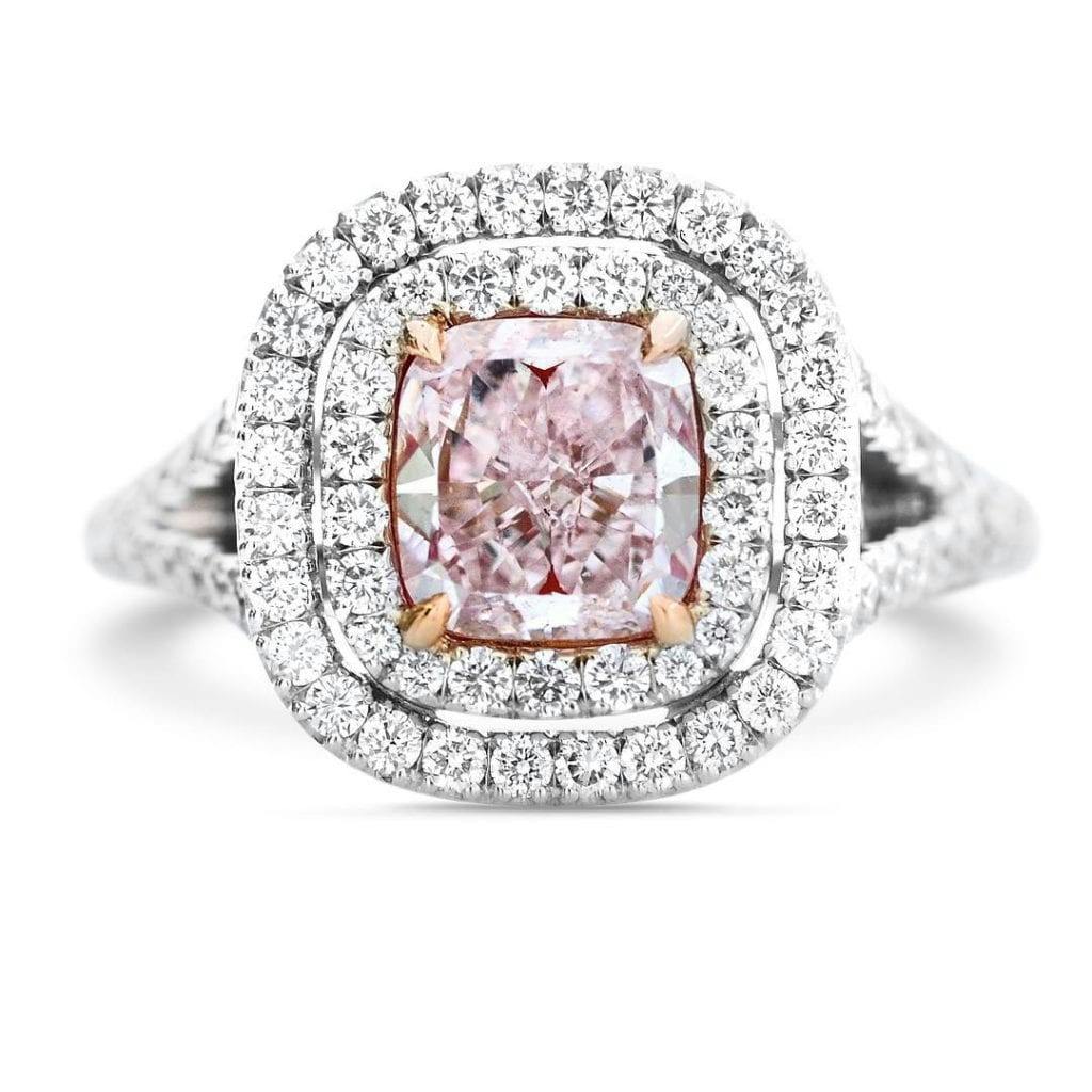 fancy colored pink diamond buying guide - pink blush diamond ring