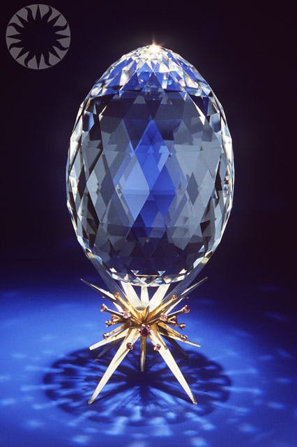 lapidary arts - faceted quartz egg