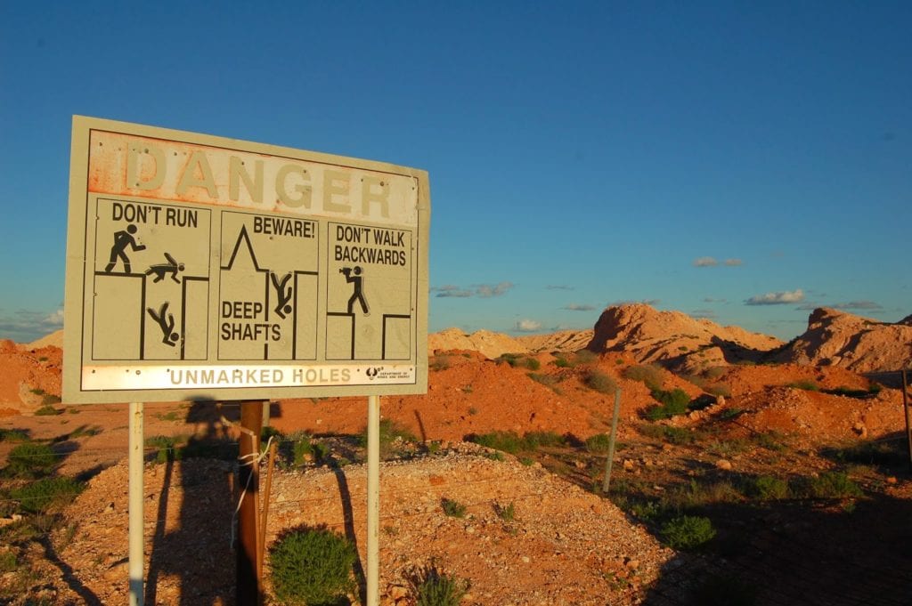 Coober Pedy - warning sign