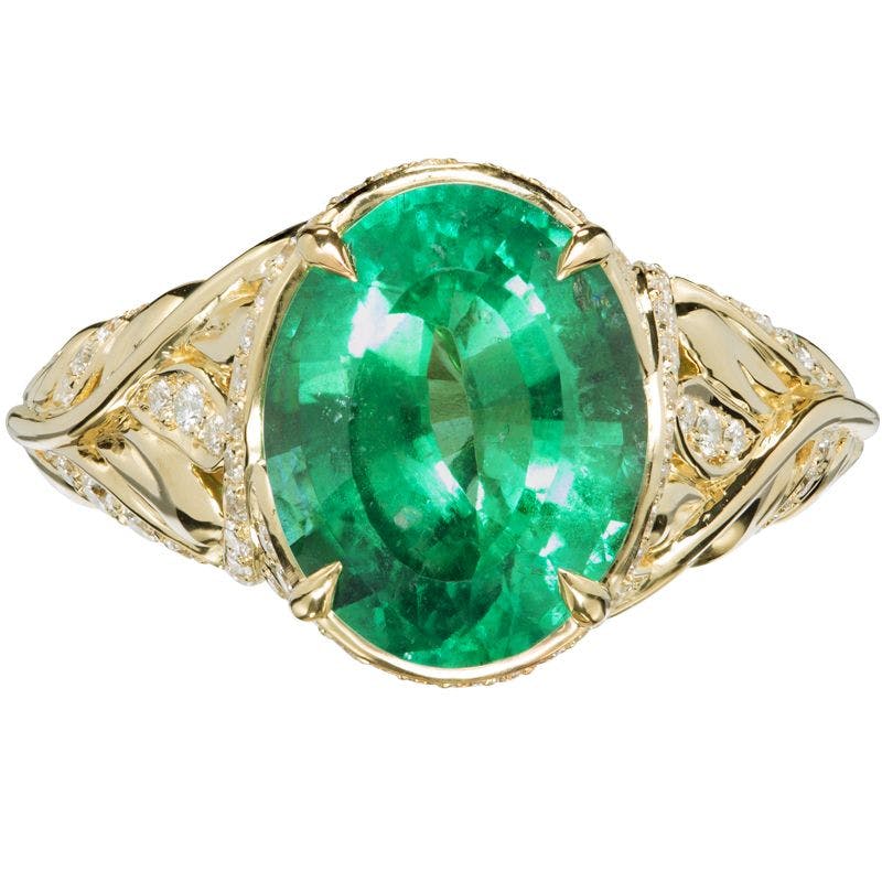 ethiopian emeralds - 4.84ct Ethiopian Emerald Ring