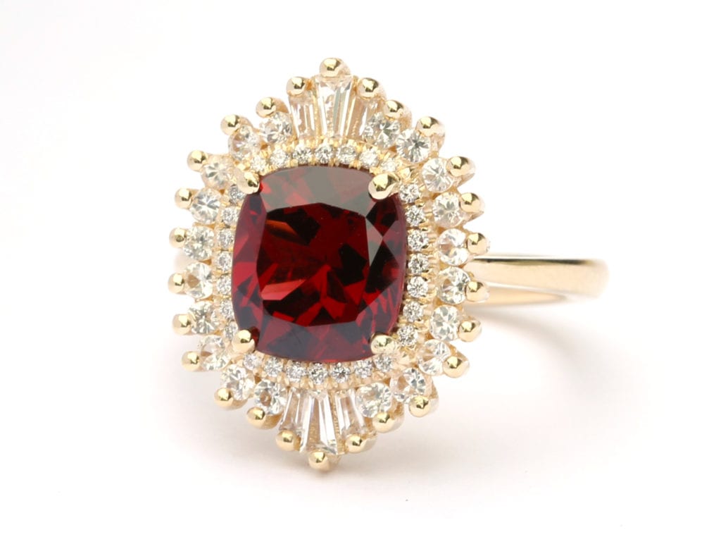 gem trends - cushion garnet