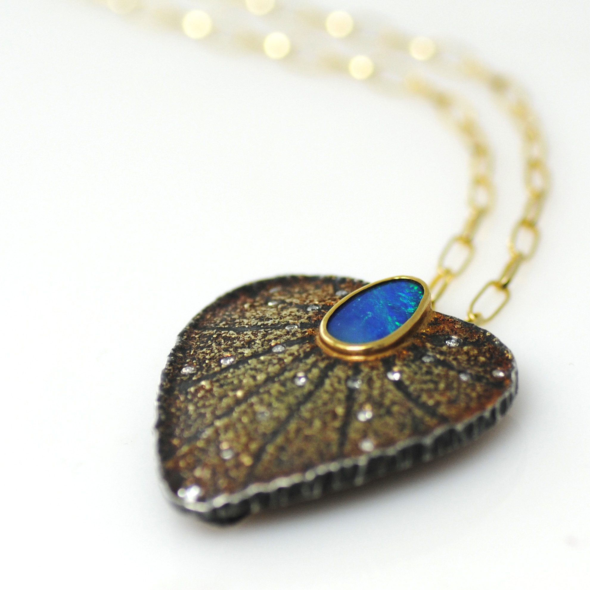 blue gemstones - opal pendant