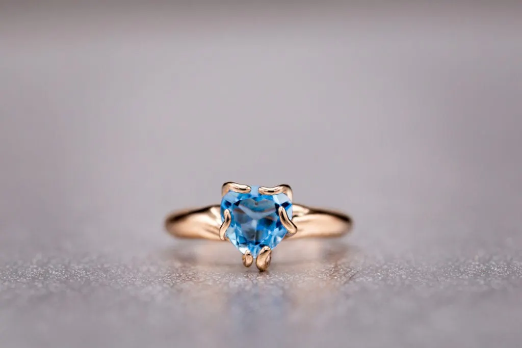 blue gemstones - swiss blue topaz ring