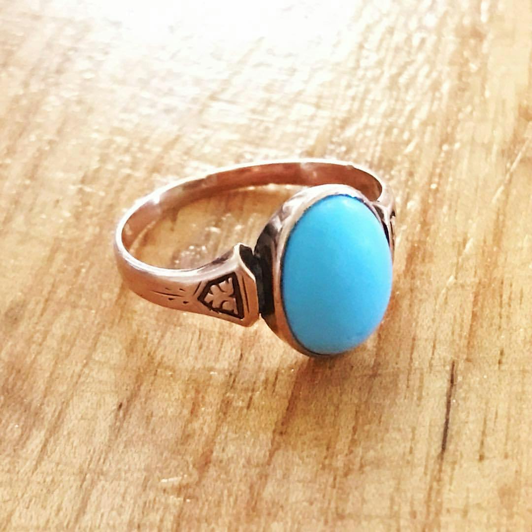 blue gemstones - antique turquoise ring