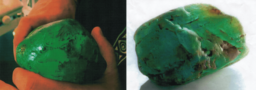 a waterworn emerald or beryl