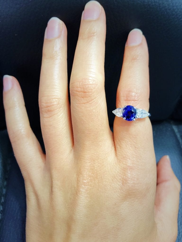 Ceylon sapphire ring - sapphire engagement ring stones