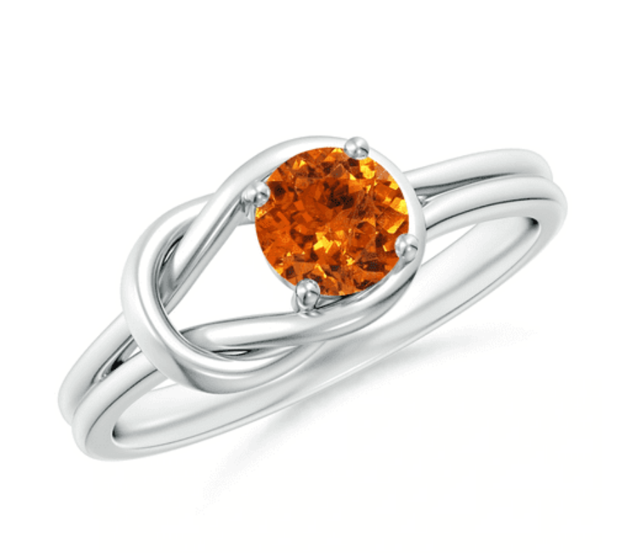 Solitaire-Spessartite-Infinity-Knot-Ring-Angara