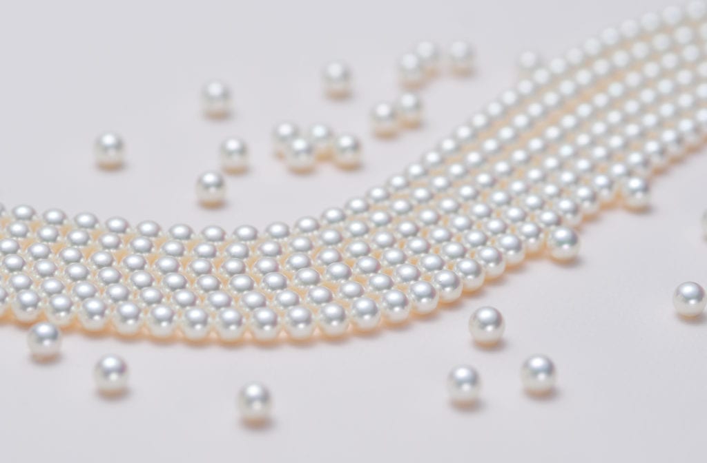 Akoya pearls with pink overtones - pearl engagement ring stones