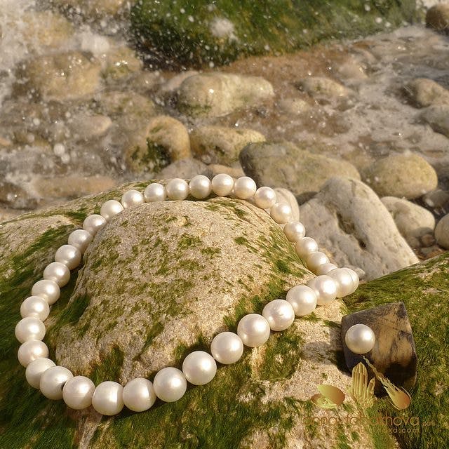 cultured freshwater pearl necklace and ring - pearl engagement ring stones
