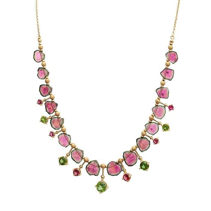 watermelon tourmaline buying guide - necklace