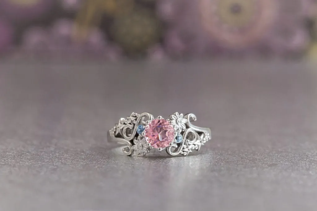 pink topaz engagement ring