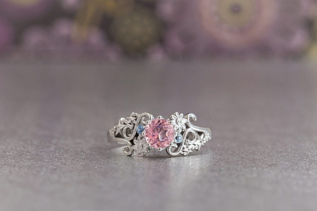 pink topaz engagement ring