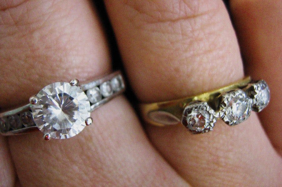 vintage diamond ring and diamond simulant - history of diamonds