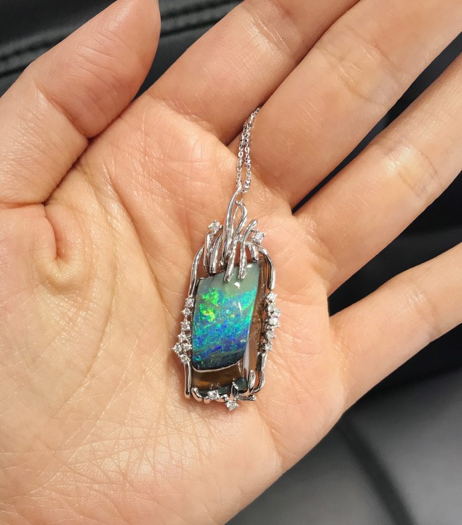 boulder opal pendant