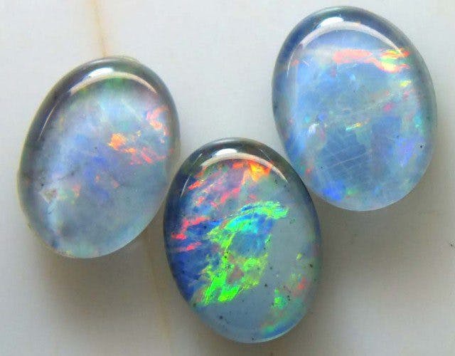 opal triplets - opal engagement ring stones