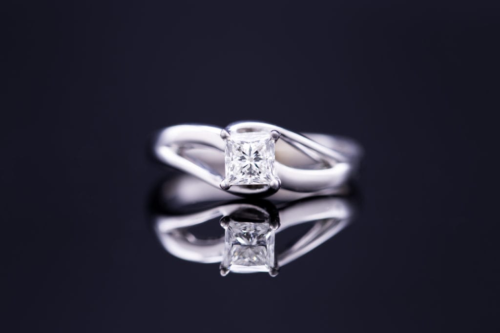 princess-cut diamonds - bypass setting ring