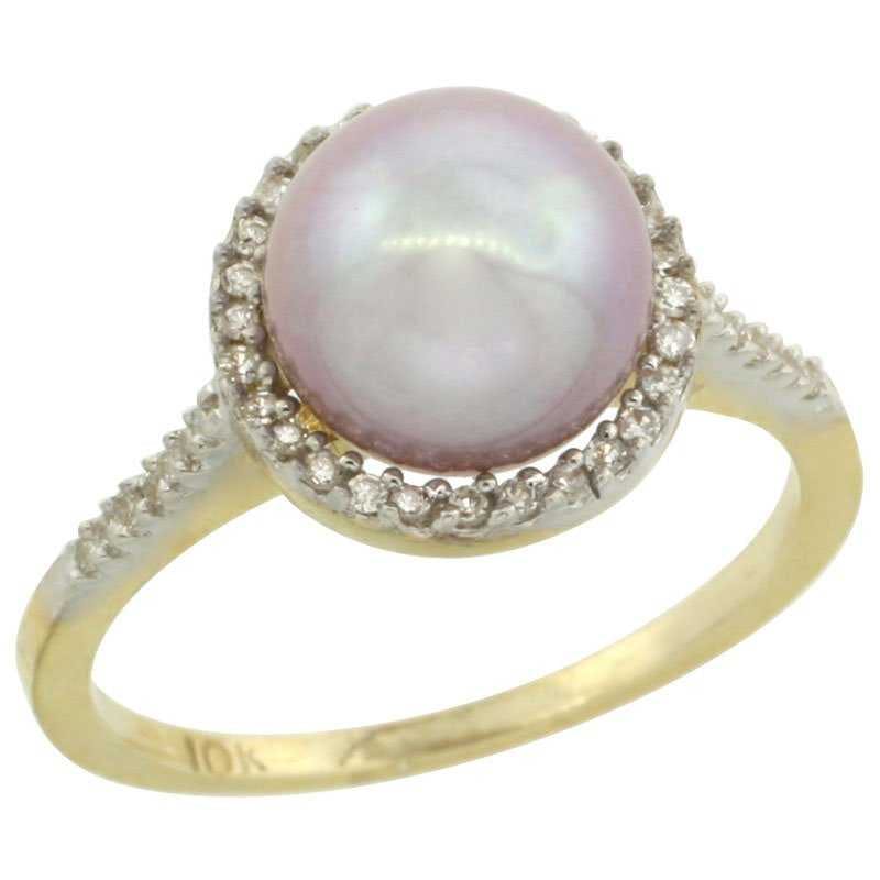 halo engagement ring with pink pearl and diamonds - delicate engagement ring stones