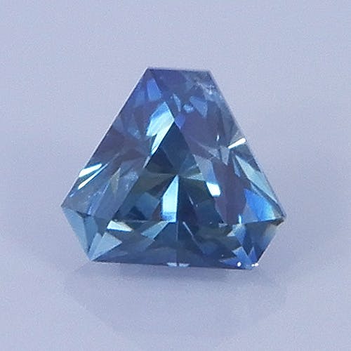Finished version of Barion Cut Cornered Triangle Cut Sapphire