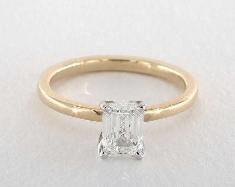 diamond shape - emerald-cut solitaire engagement ring