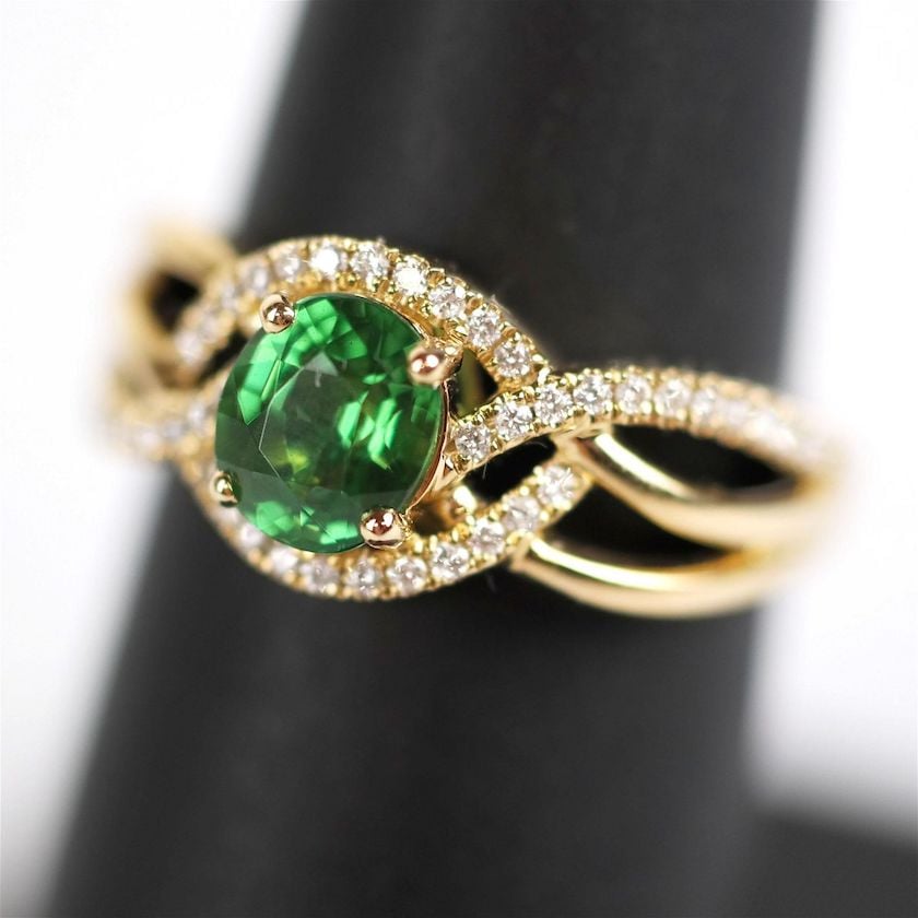 tsavorite and diamond ring