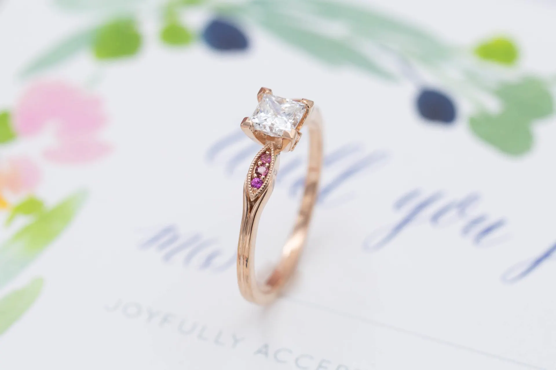 princess-cut diamond engagement ring - diamond shapes