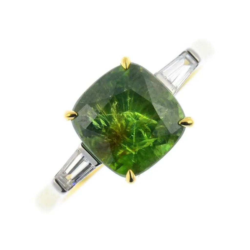 demantoid and diamond ring