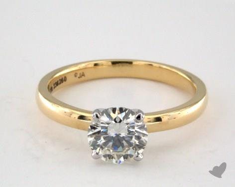 buying a one-carat diamond ring - yellow gold solitaire with white gold prongs