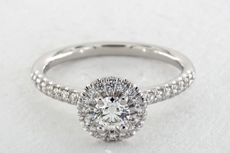 small diamond halo - engagement ring setting
